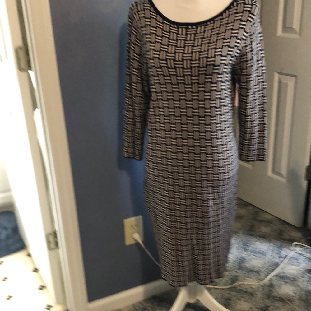 EUC Boden blue/cream long sleeve knit dress.🎉 Host Pick 🎉